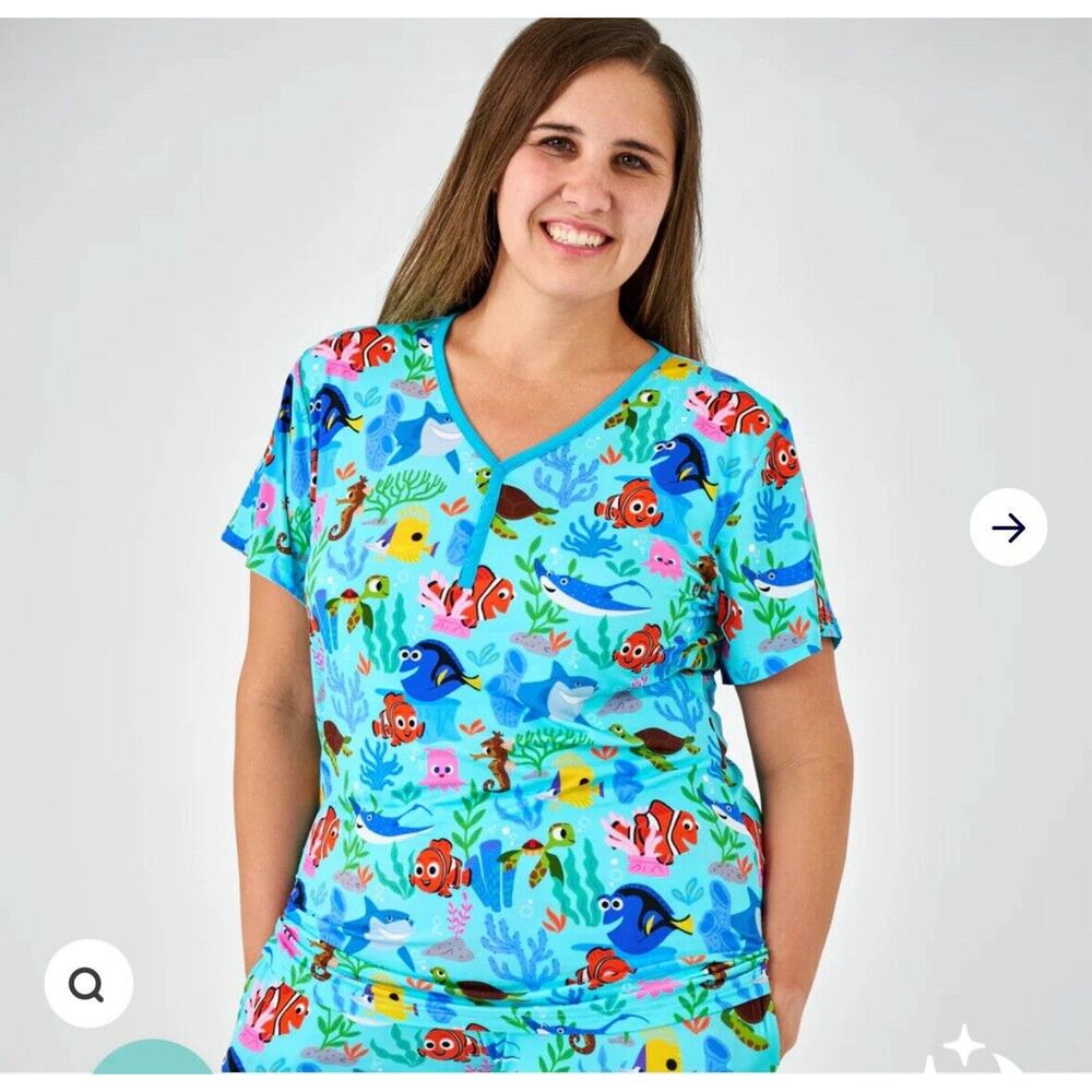 Little Sleepies NEMOS REEF Women's MEDIUM Pajama TOP- NIB- IN HAND